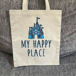 Disney Canvas Tote Bag with Blue Castle Design